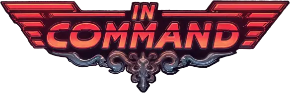 The logo for In command - the quiz game.